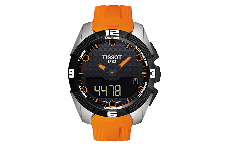 TISSOT Quartz Movement 100m Waterproof Men's Watches Watch Blue Dial Titanium Watch Case Rubber Strap