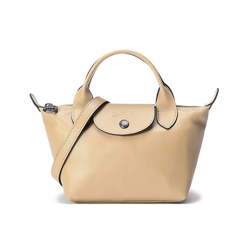 LONGCHAMP Sheepskin Dumpling Bag, Crossbody Handbag Mini Women's Beige