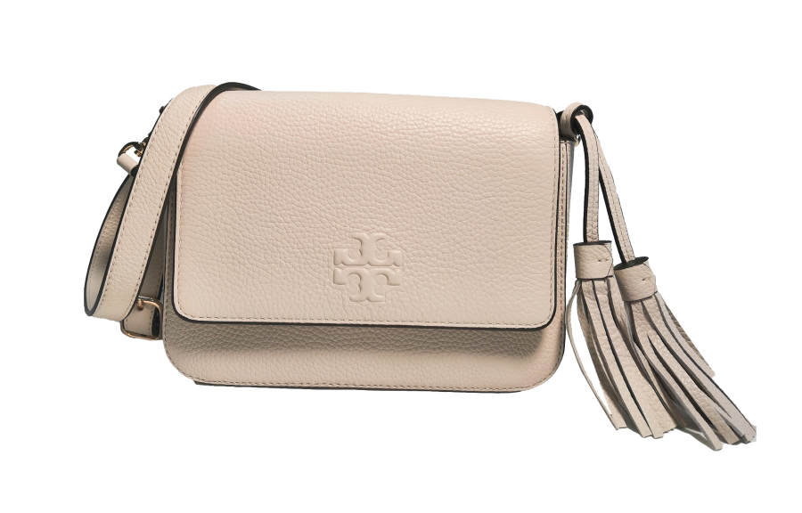 TORY BURCH Thea Litchi Grain Leather Small Square Bag, Shoulder Bag, Crossbody Bag Regular Women's White
