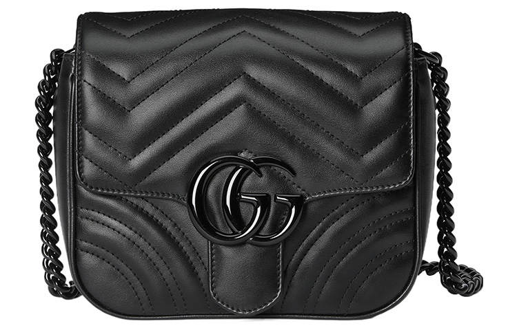 GUCCI GG Marmont Leather Portable Crossbody Bag, Shoulder Bag Women's Black