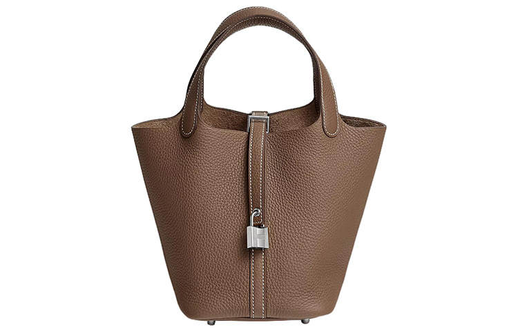 HERMES Picotin Lock Taurillon Clemence Bullock Leather Basket Bag, Bucket Bag, Handbag 18 Women's