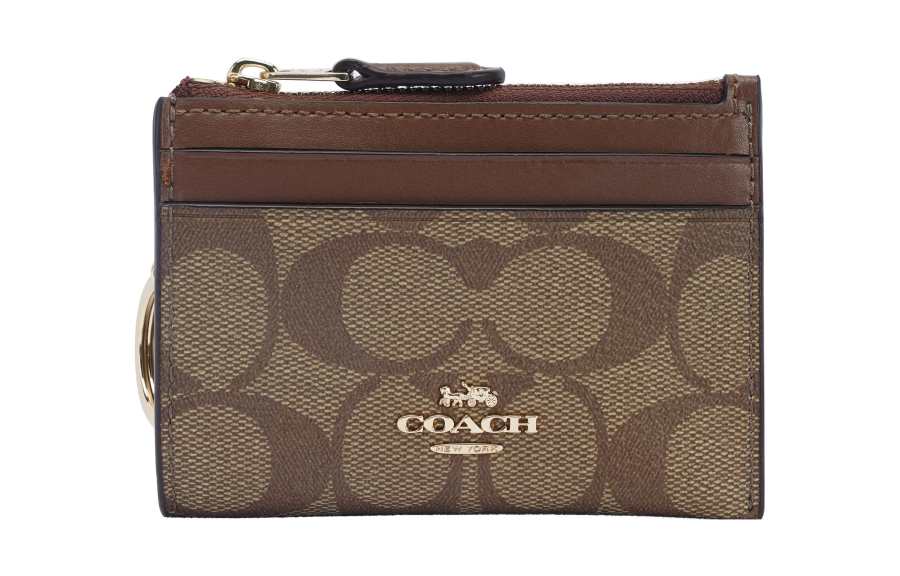 COACH PVC ID Holder, Key Pouch, Card Holder Mini Women's Brown Monogram