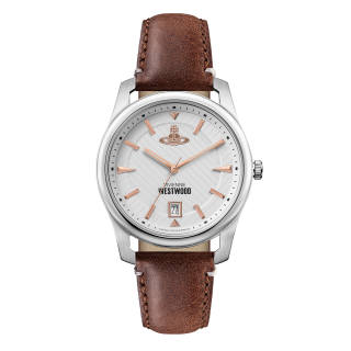 Vivienne Westwood Vivienne Westwood Wrist Watches Quartz Movement Genuine Leather Strap 40mm White Dial Men's Watches