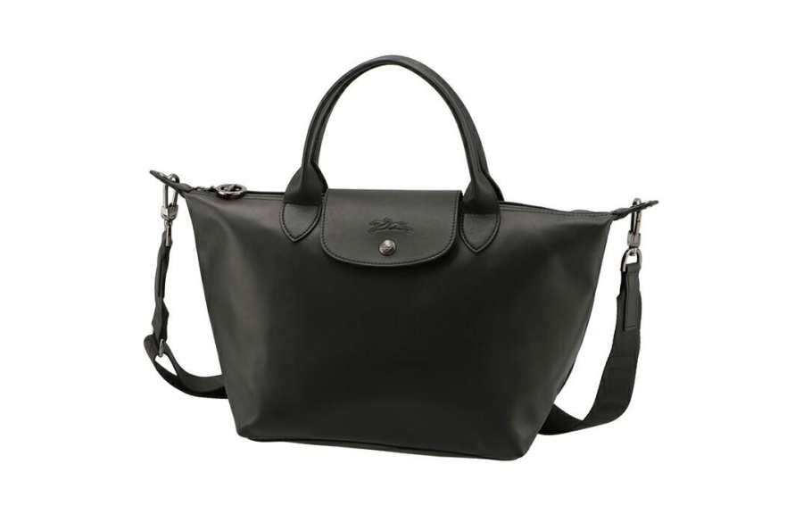 LONGCHAMP Le Pliage Xtra Leather Shoulder Bag, Crossbody Bag, Handbag Small Women's Black