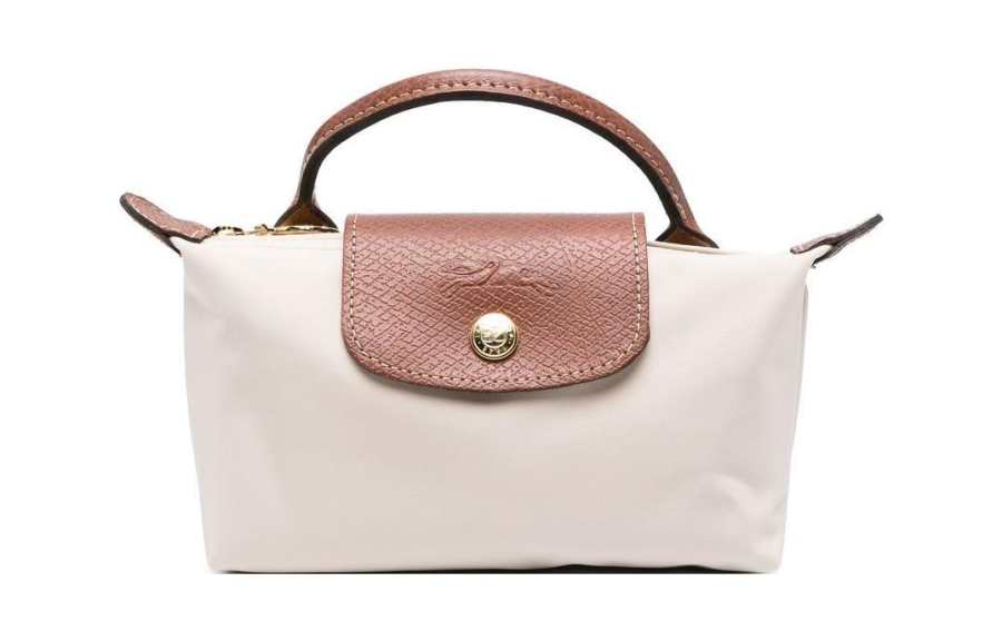 LONGCHAMP Le Pliage Recycled Canvas With Leather Trim Dumpling Bag Handbag Women's Paper Color