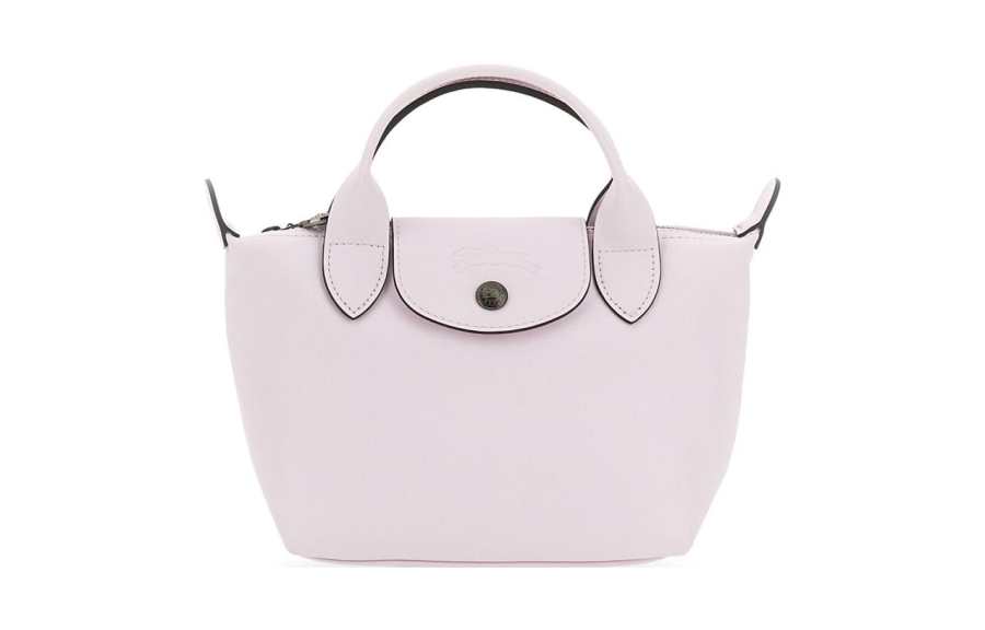 LONGCHAMP Le Pliage Xtra Cow Leather Makeup Bag One Shoulder Handbag Mini Women's Petal Pink