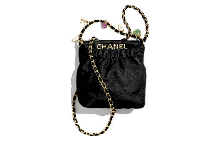 CHANEL 22Bag Lambskin Bucket Bag, Crossbody Bag, Shoulder Bag Small Women's Black
