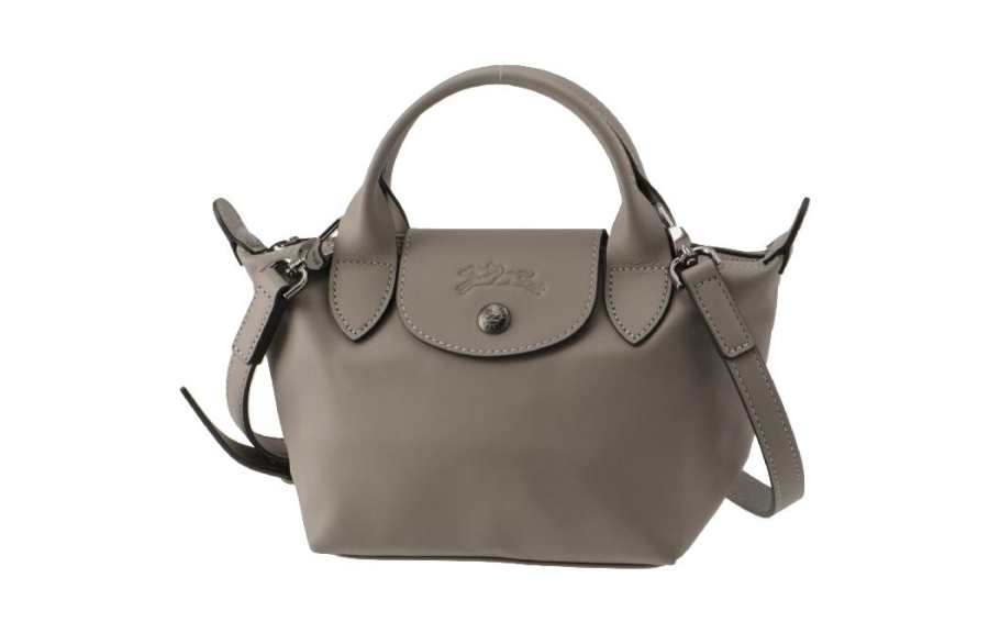 LONGCHAMP Le Pliage Xtra Cow Leather Shoulder Bag, Crossbody Bag, Handbag Mini Women's Streptopelia Gray