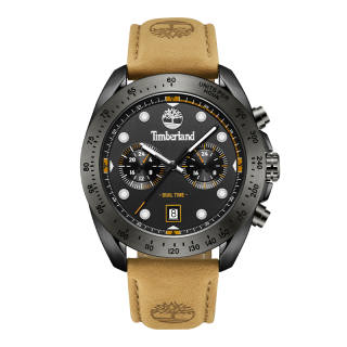 Timberland Carrigan Wrist Watches Quartz Movement Leather Strap 44mm Black Dial Men's Watches