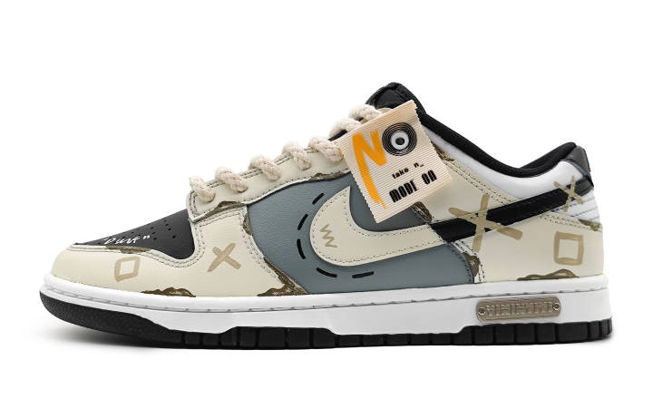 Nike Nike Dunk Low GS Low top Skateboard Shoes Women's Beige Black