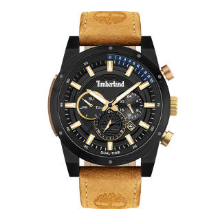 Timberland Sherbrook Wrist Watches Quartz Movement Leather Strap Black Dial Men's Watches
