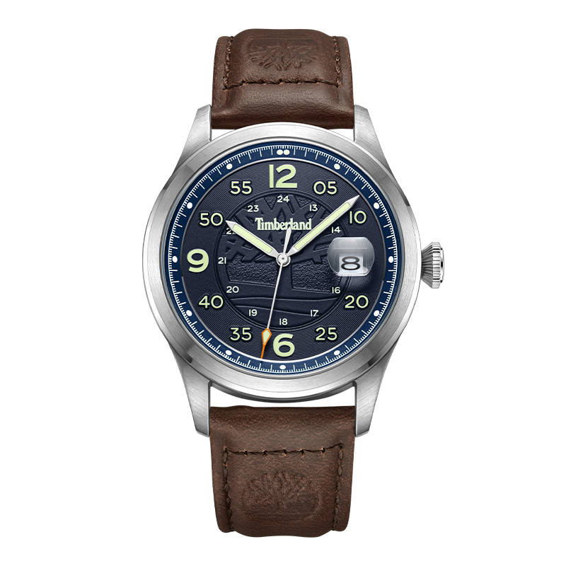Timberland Cornwall Wrist Watches Quartz Movement Leather Strap Blue Dial Men's Watches