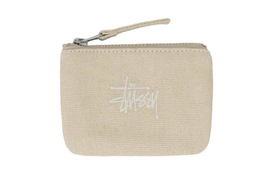 Stussy Cotton Canvas Coin Purse Regular Unisex White