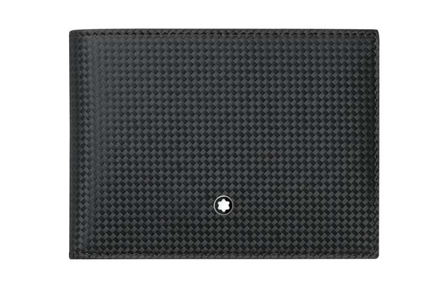 MONTBLANC MONTBLANC Matte Leather Card Holder Wallet Men's Black