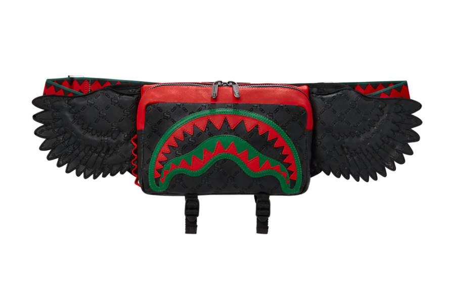 SPRAYGROUND PVC Crossbody Bag, Wings Bag, Fanny Pack Small Unisex Black