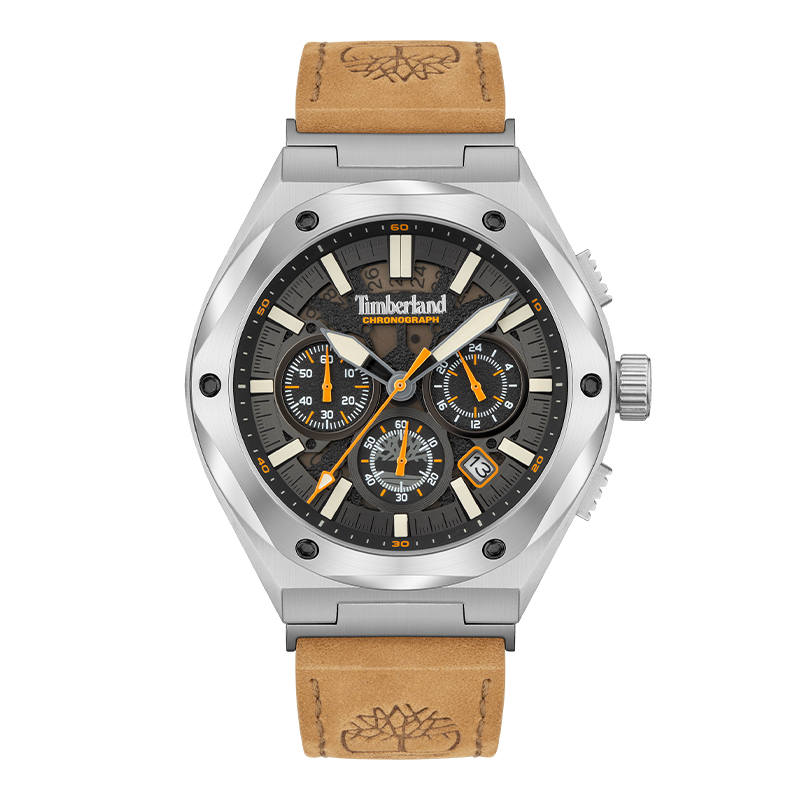 Timberland Abbotville Wrist Watches Quartz Movement Leather Strap Black Dial Men's Watches