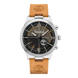 Timberland Sullivan Wrist Watches Quartz Movement Leather Strap 44mm Black Dial Men's Watches