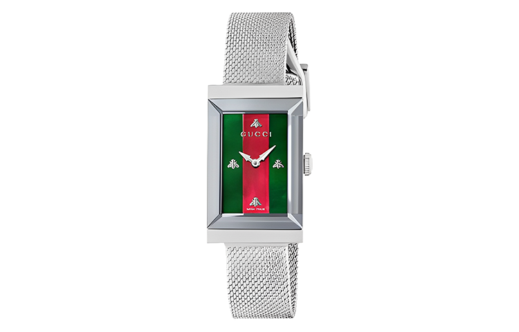 GUCCI Wrist Watches Quartz Movement Stainless Steel Watchband 21mm Green Dial Women's Watch 30m Water Resistant