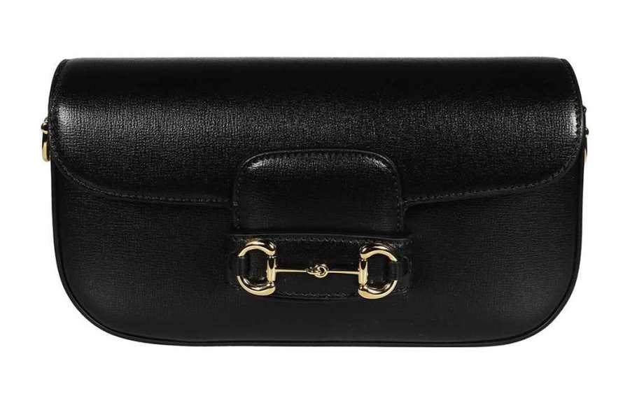 GUCCI Horsebit 1955 Leather Portable Crossbody Bag, Shoulder Bag Small Women's Black