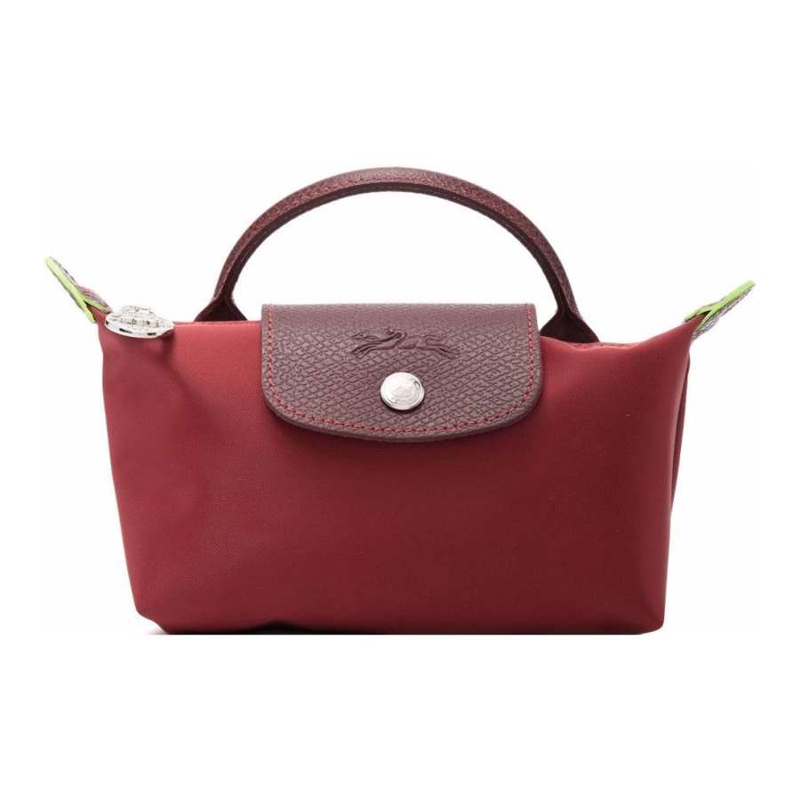 LONGCHAMP Le Pliage Green Canvas Dumpling Bag Canvas Bag Handbag Clutch Women's Maroon