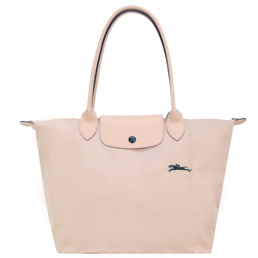 LONGCHAMP Le Pliage Club Canvas With Leather Shoulder Bag Women's Hawthorn White