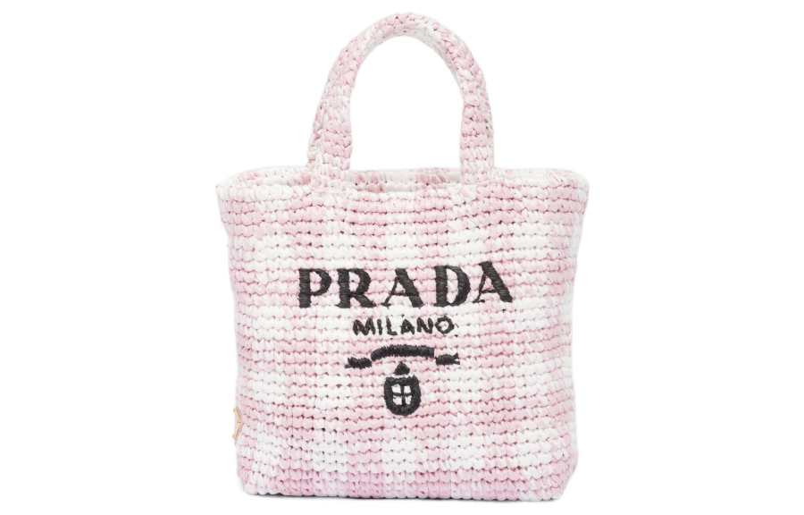 PRADA PRADA Straw, Wicker, And Raffia Handbag Small Women's Snow Pink