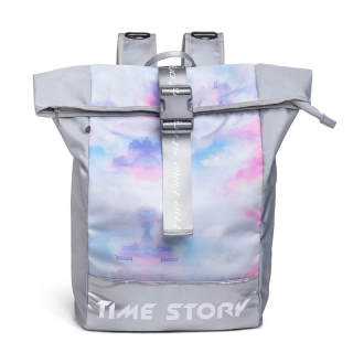 LOVERPUSS Polyester Basketball Bag Backpack Large Unisex Iridescent Gray