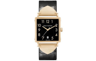 LOUIS VUITTON Wrist Watches Automatic Mechanical Movement Crocodile Leather Strap Black Dial Men's Watches