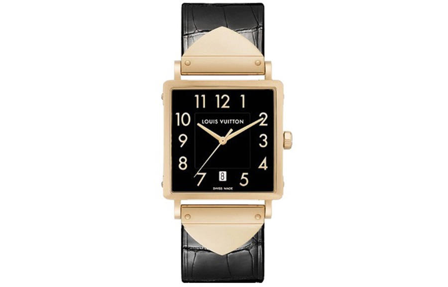 LOUIS VUITTON Wrist Watches Automatic Mechanical Movement Crocodile Leather Strap Black Dial Men's Watches
