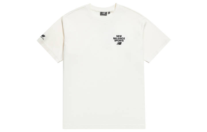 New Balance New Balance Drop Shoulder Sleeve T Shirt Unisex White
