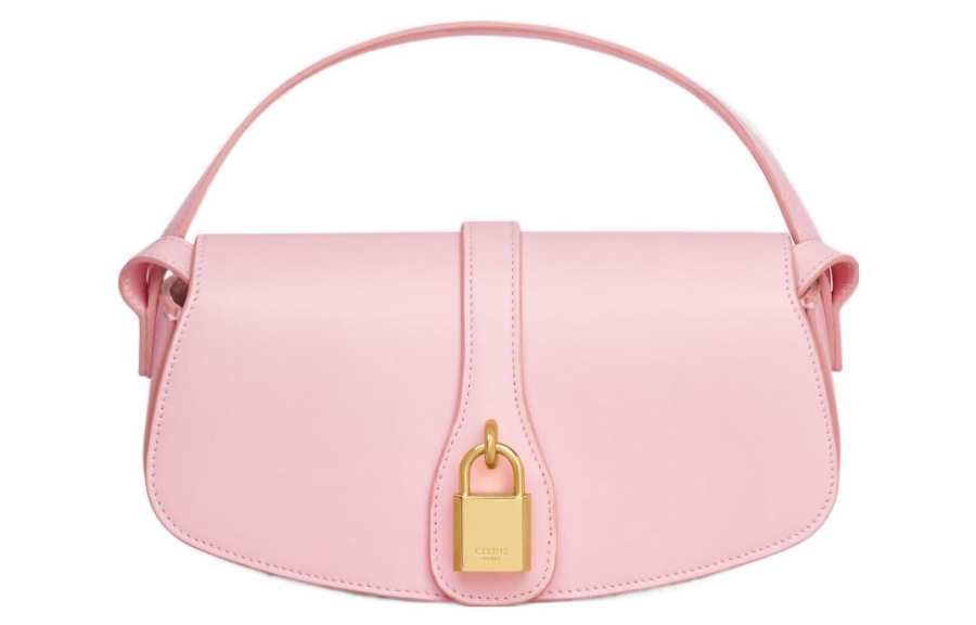 CELINE Tabou Smooth Cow Leather Baguette Bag, Shoulder Bag, Portable Crossbody Bag Mini Women's Pink