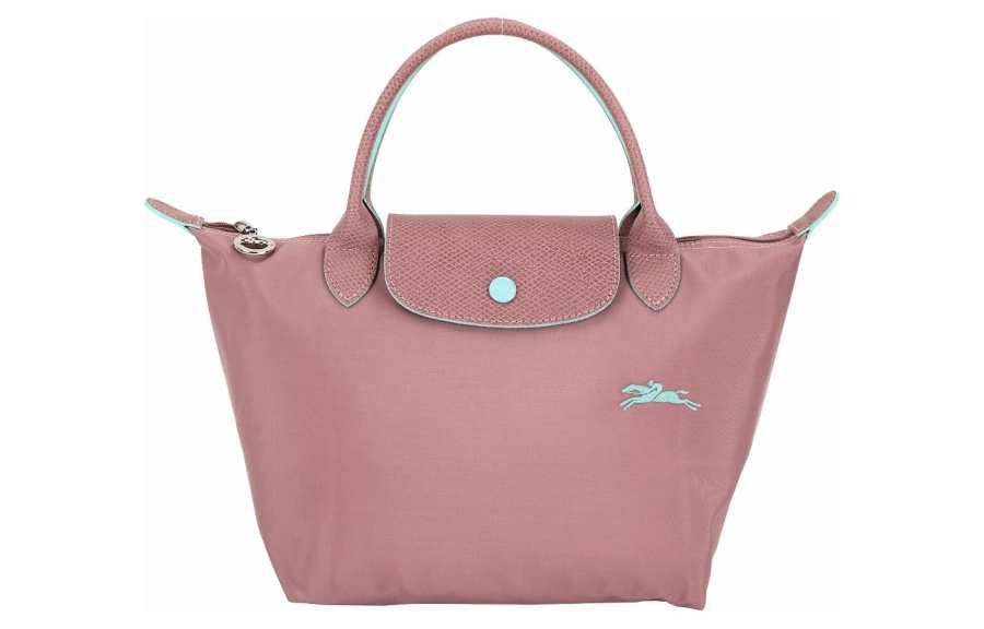 LONGCHAMP Le Pliage Club Nylon With Leather Dumpling Bag Handbag Women's Dried Rose