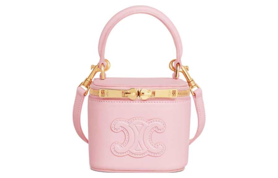 CELINE Cuir Triomphe Smooth Cow Leather Crossbody Handbag Mini Women's Pink