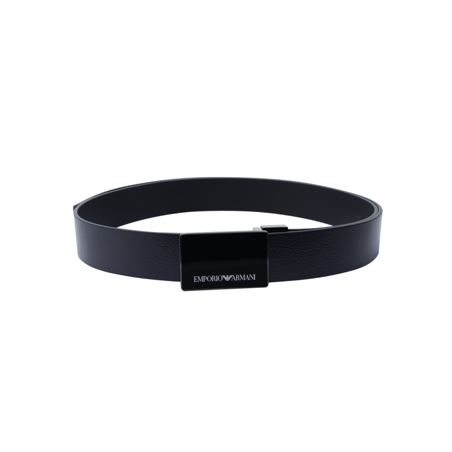 EMPORIO ARMANI logo-buckle leather belt