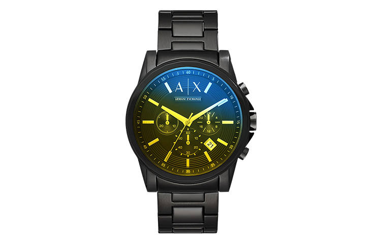 ARMANI EXCHANGE ARMANI EXCHANGEAE Wrist Watches Quartz Movement Stainless Steel Strap Black Dial Men's Watches Box