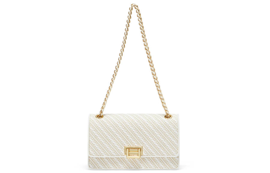 CHARLES&KEITH Pu Small Square Bag, Crossbody Bag, Shoulder Bag Medium Women's White/Chocolate