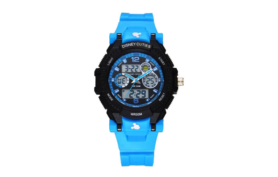 Disney Electronic Movement Rubber Strap Watch Men's Watches Black Dial