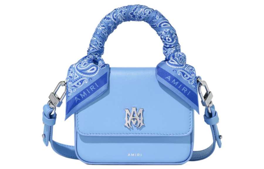 AMIRI Calfskin Shoulder Bag, Crossbody Bag, Handbag Extra Mini Women's Light Blue