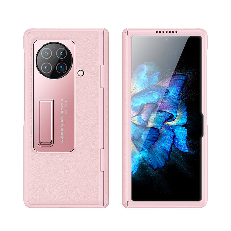 UUNS Genuine Leather Material Hinge Fully Enclosed Protective Cover For Vivo Front Screen Shell With X Fold Stands