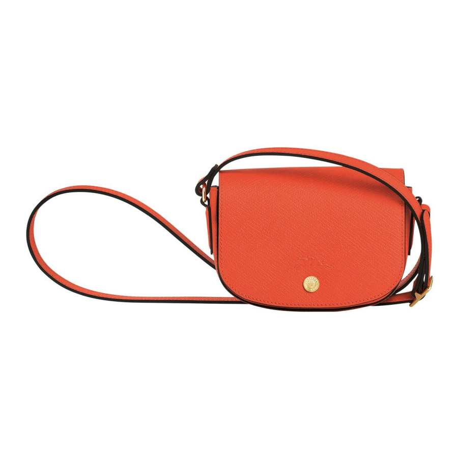 LONGCHAMP Calfskin Saddle Bag, Shoulder Bag Mini Women's Orange