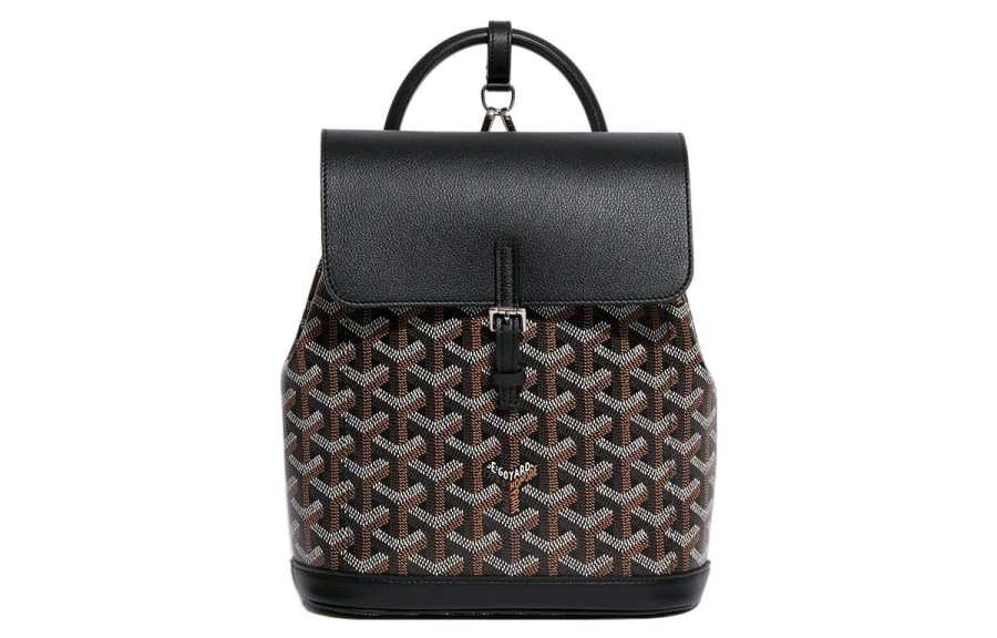 GOYARD GOYARD Alpin Canvas With Leather Backpack Mini Unisex Black