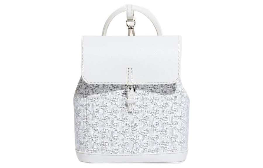 GOYARD GOYARD Alpin Canvas With Leather Backpack Mini Unisex White