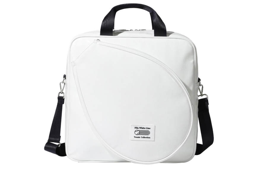 FILA Zip Closure Polyurethane Portable One Shoulder Crossbody Tennis Racket Bag Regular Unisex Ecru