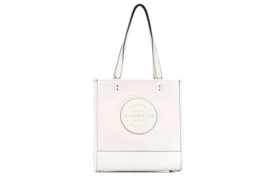 COACH Dempsey Leather Tote Bag, Shopping Bag, Shoulder Bag, Handbag Large Women's White