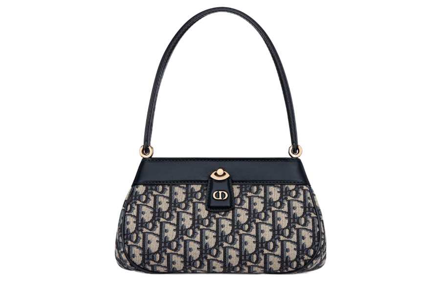 DIOR Key Smooth Cow Leather Shoulder Bag, Handbag Women's Blue