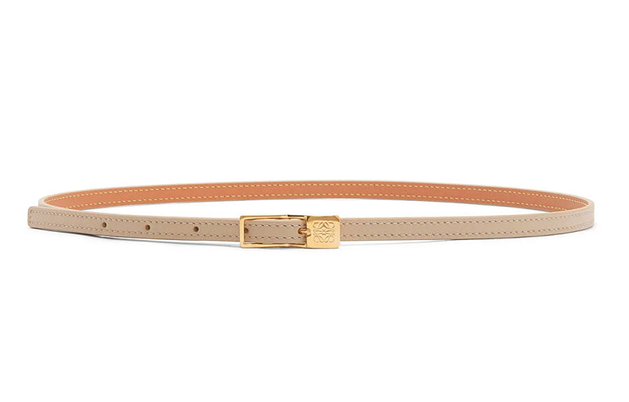 LOEWE LOEWE Cow Leather Belts Women's Khaki Width 1cm
