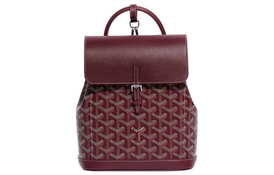 GOYARD Alpin Canvas With Leather Backpack Mini Unisex Burgundy