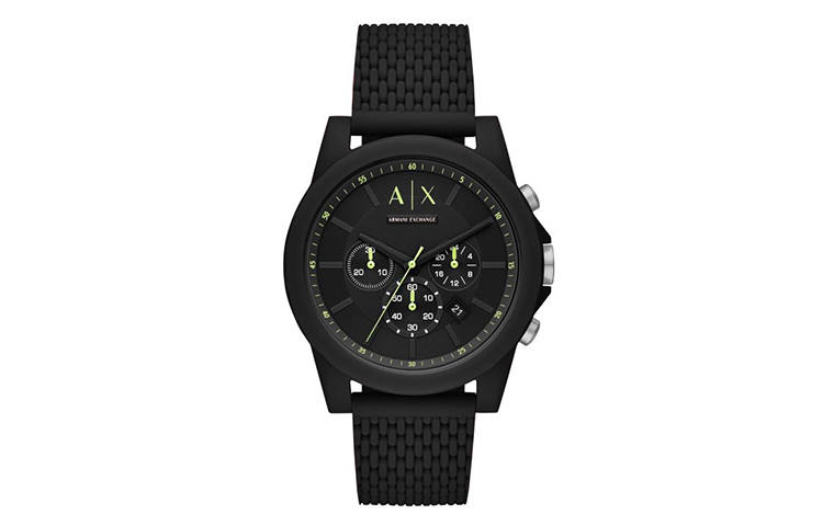 ARMANI EXCHANGE ARMANI EXCHANGEAE Wrist Watches Quartz Movement Silicone Strap Black Dial Men's Watches