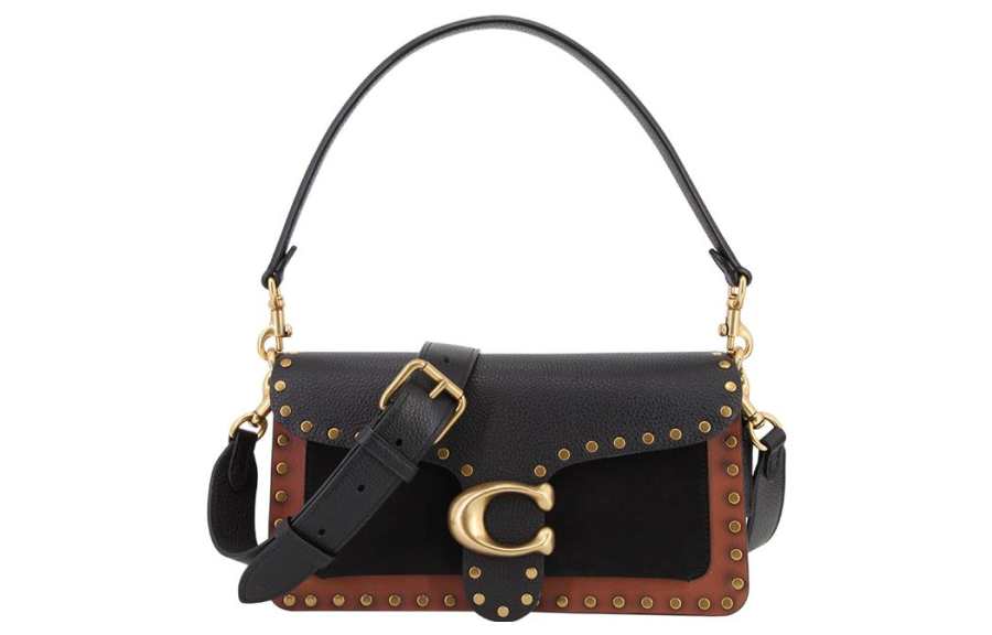 COACH Tabby Suede Cow Leather God Of Wine Bag, Shoulder Bag, Crossbody Bag, Shoulder Bag Medium Women's Black Brown