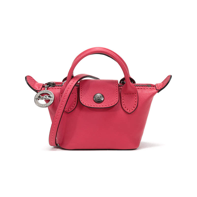 LONGCHAMP Sheepskin Crossbody One Shoulder Handbag Mini Women's Red